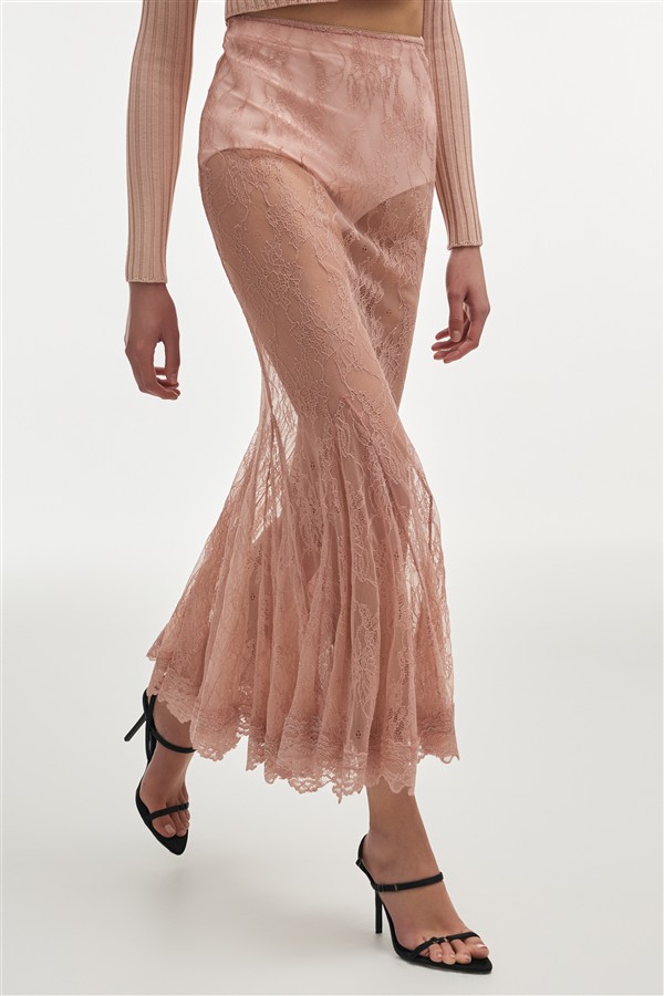 NR VEIL MAXI SKIRT PINK